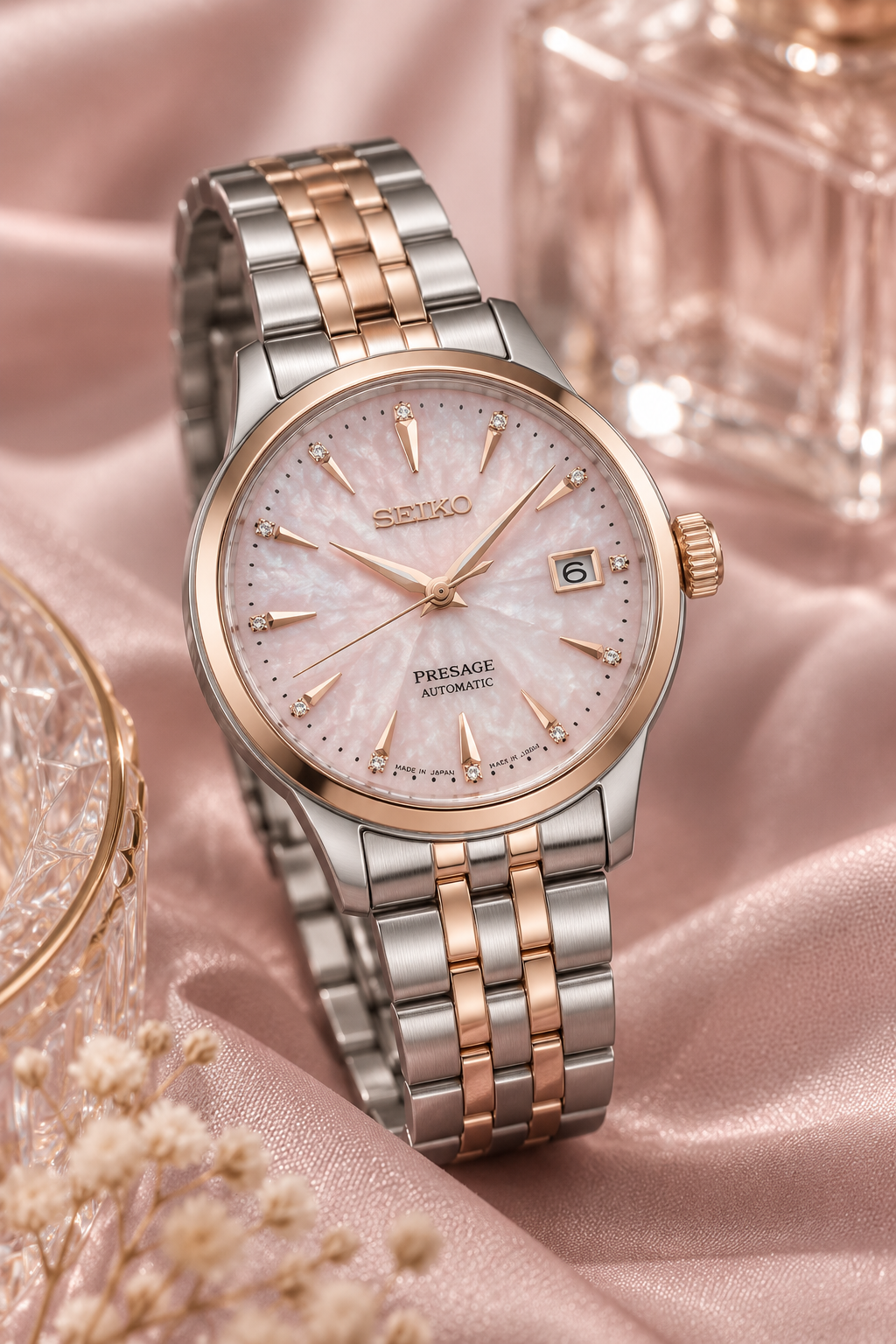 Seiko Presage SRPM06J1 silk close-up