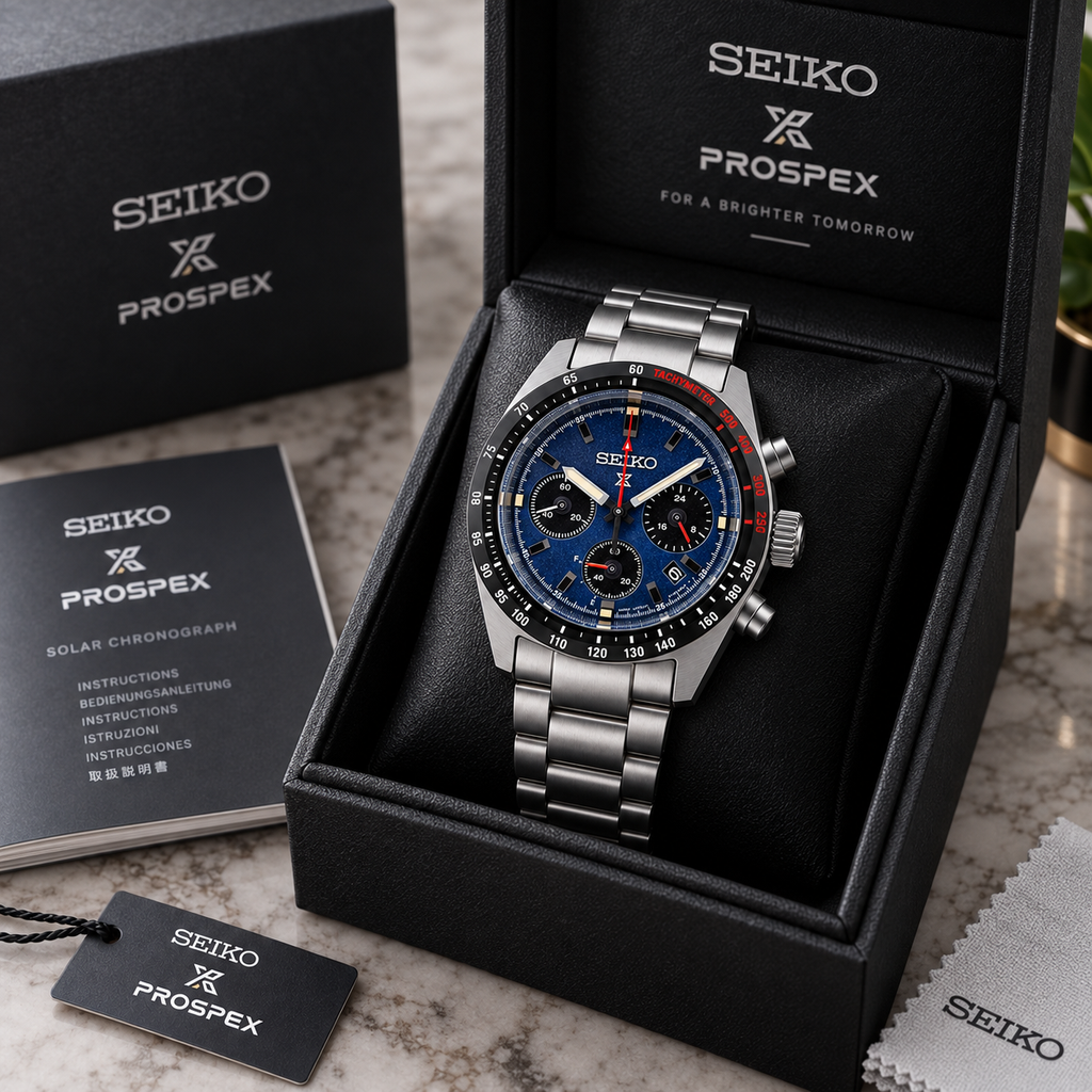 Seiko Prospex Speedtimer SSC815 presented in Seiko Prospex box