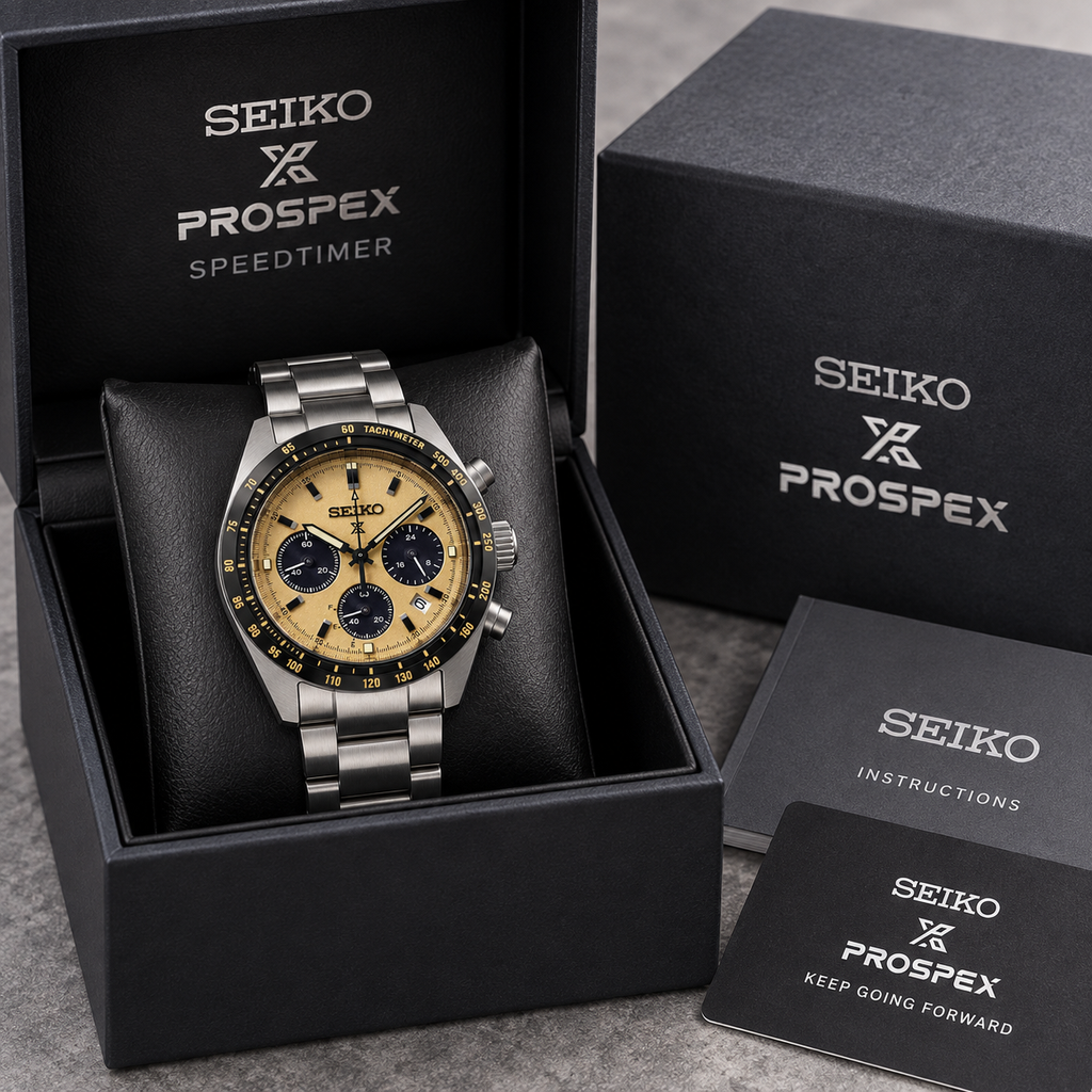 Seiko Prospex Speedtimer SSC817 presented in Seiko Prospex box