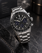 Seiko Prospex Speedtimer SSC819 dark studio angled view