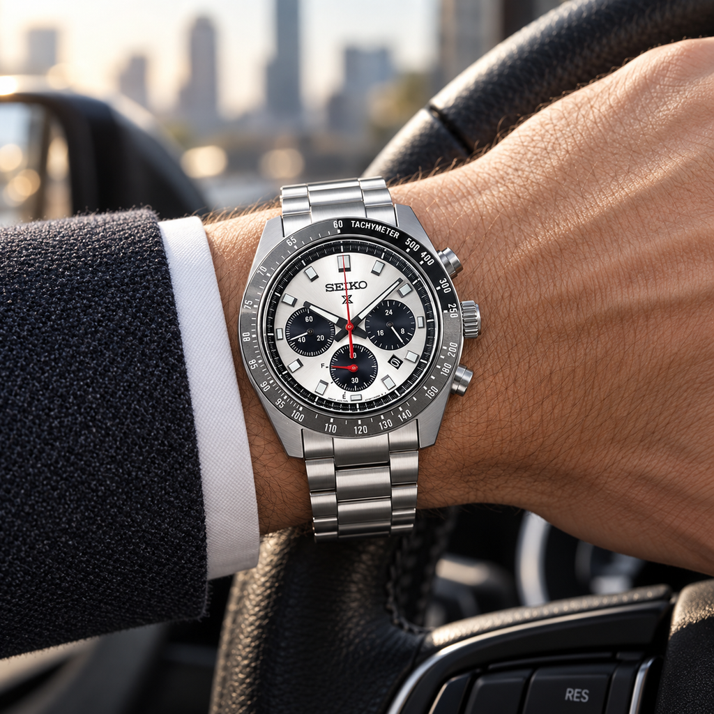 Seiko Prospex Speedtimer SSC911 solar chronograph on wrist