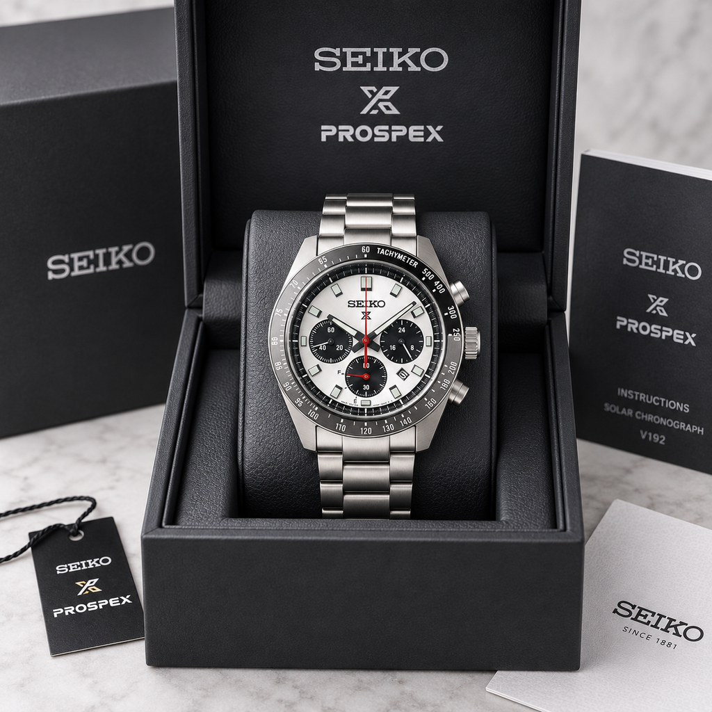 Seiko Prospex Speedtimer SSC911 presented in Seiko Prospex box