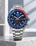 Seiko Prospex Speedtimer SSC913 blue dial architectural upright product view