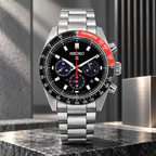 Seiko Prospex Speedtimer SSC915 black dial upright hero product view