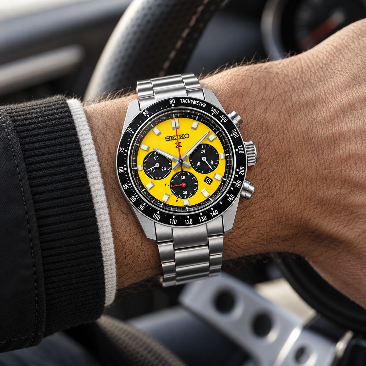 Seiko Prospex Speedtimer SSC929 solar chronograph on wrist
