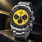 Seiko Prospex Speedtimer SSC929 yellow dial dark gold contrast product view