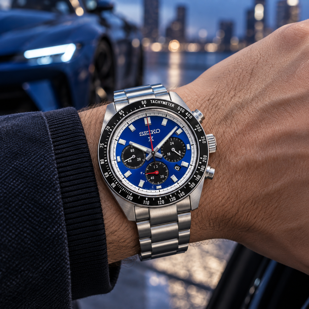 Seiko Prospex Speedtimer SSC931 solar chronograph on wrist