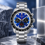 Seiko Prospex Speedtimer SSC931 vivid blue dial upright blue-steel product view