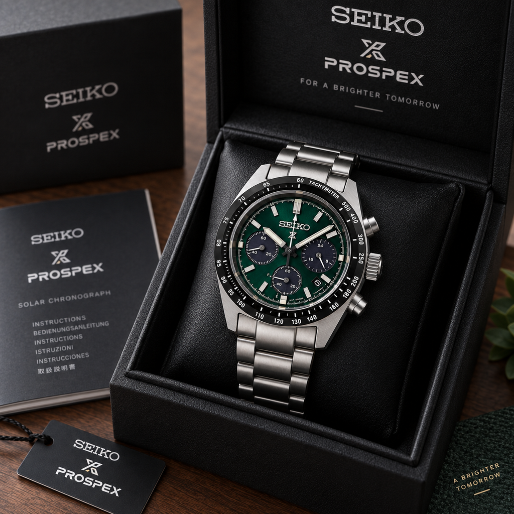 Seiko Prospex Speedtimer SSC933 presented in Seiko Prospex box