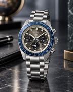 Seiko Prospex Speedtimer SSC939 gray dial blue bezel executive product view