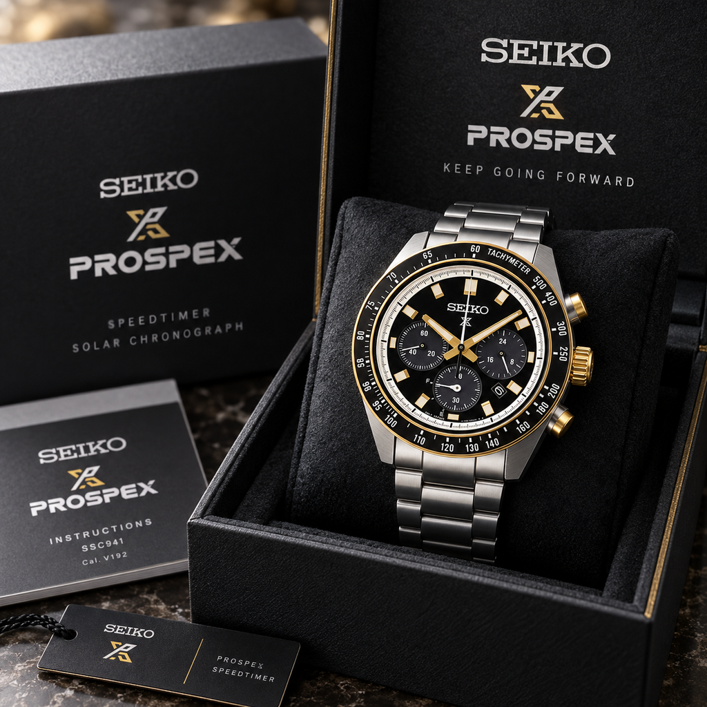 Seiko Prospex Speedtimer SSC941 presented in Seiko Prospex box