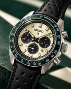 Seiko Prospex Speedtimer SSC943 ivory dial macro product view