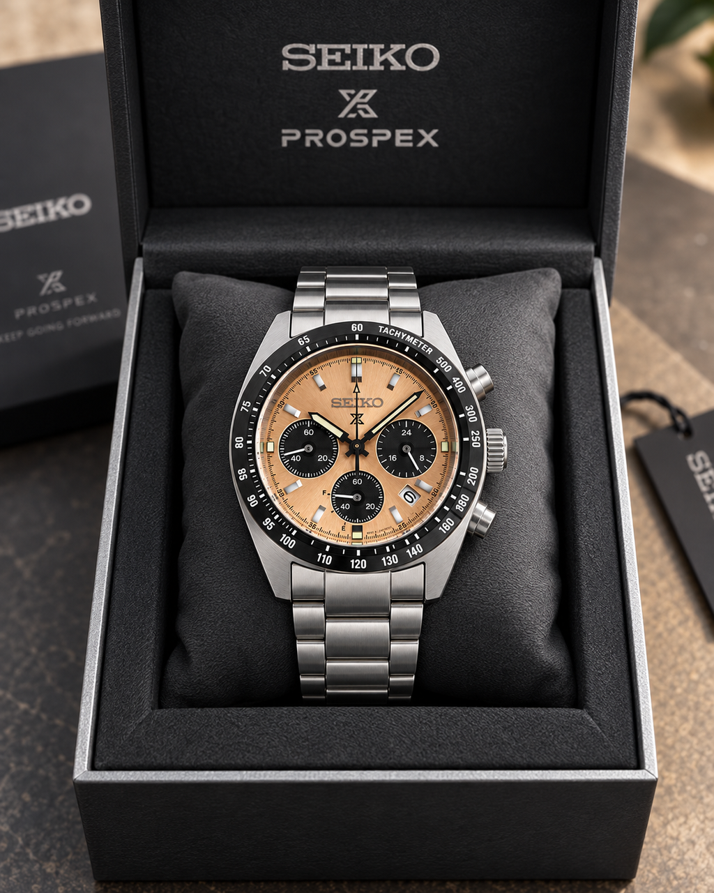 Seiko Prospex Speedtimer SSC951P1 presented in Seiko Prospex box