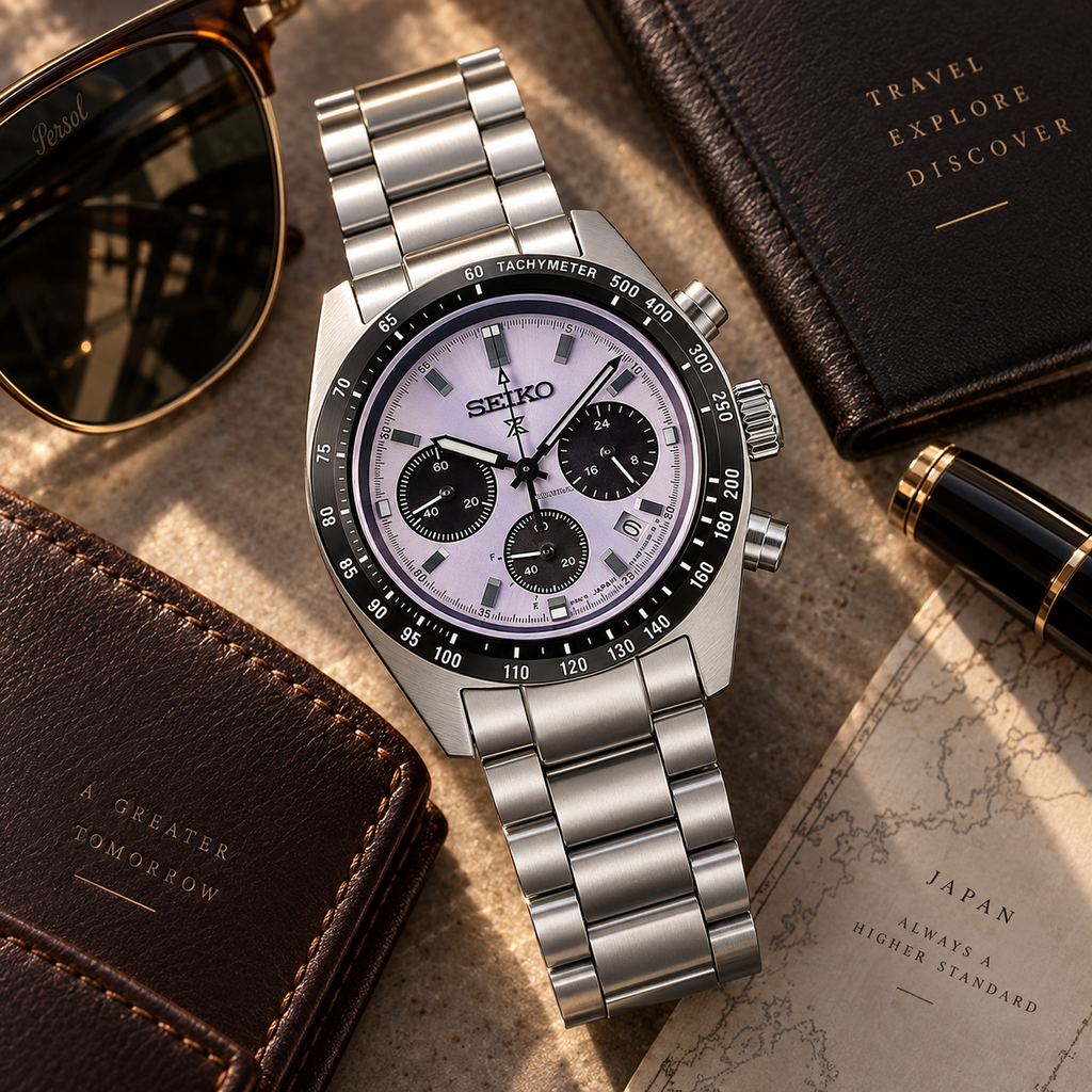 Seiko Prospex Speedtimer SSC955 Edo purple dial luxury lifestyle product view