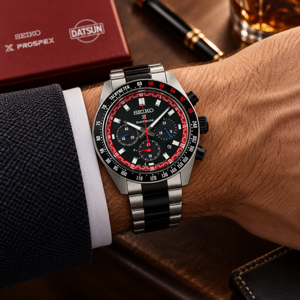 Seiko Prospex Speedtimer SSC957 Datsun 240Z Limited Edition on wrist