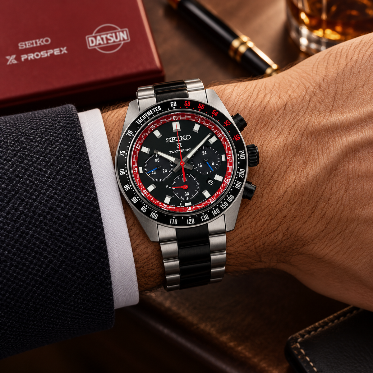 Seiko Prospex Speedtimer SSC957 Datsun 240Z Limited Edition on wrist