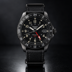 Seiko 5 Sports Field GMT SSK025K1 black dial studio product view