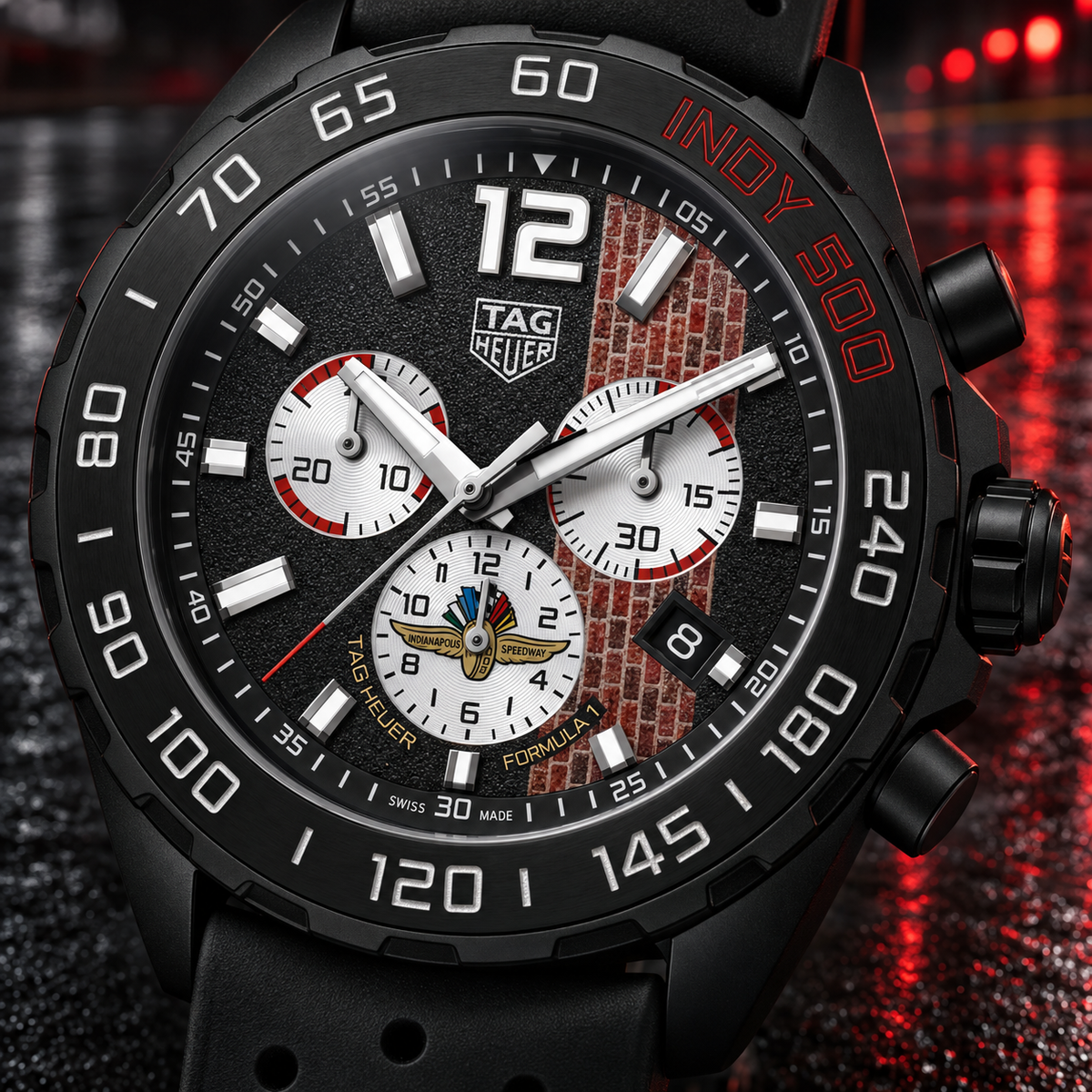 TAG Heuer Formula 1 x Indy 500 CAZ101AD.FT8024 asphalt dial macro