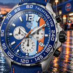 TAG Heuer Formula 1 x Gulf CAZ101N.FC8243 racing-stripe dial macro