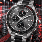 TAG Heuer Formula 1 CAZ2012.BA0970 grey chronograph dial and tachymeter macro