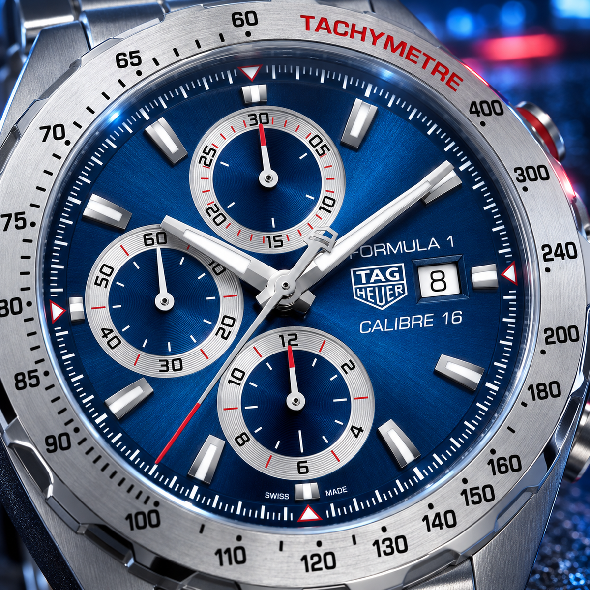 TAG Heuer Formula 1 CAZ2015.BA0876 blue sunray dial macro