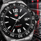 TAG Heuer Formula 1 WAZ1110.BA0875 black opalin dial date and bezel macro