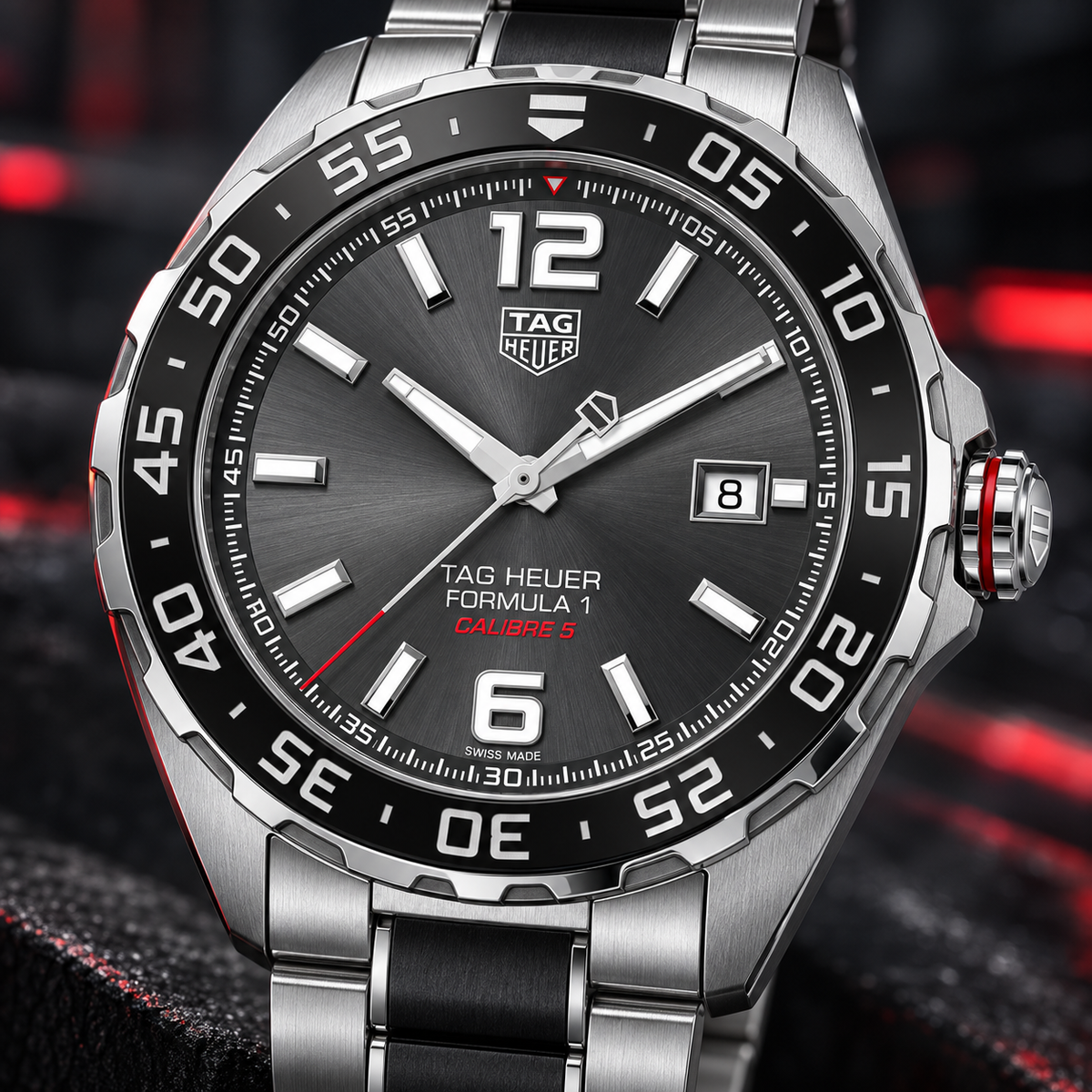 TAG Heuer Formula 1 Calibre 5 WAZ2011.BA0843 anthracite dial macro