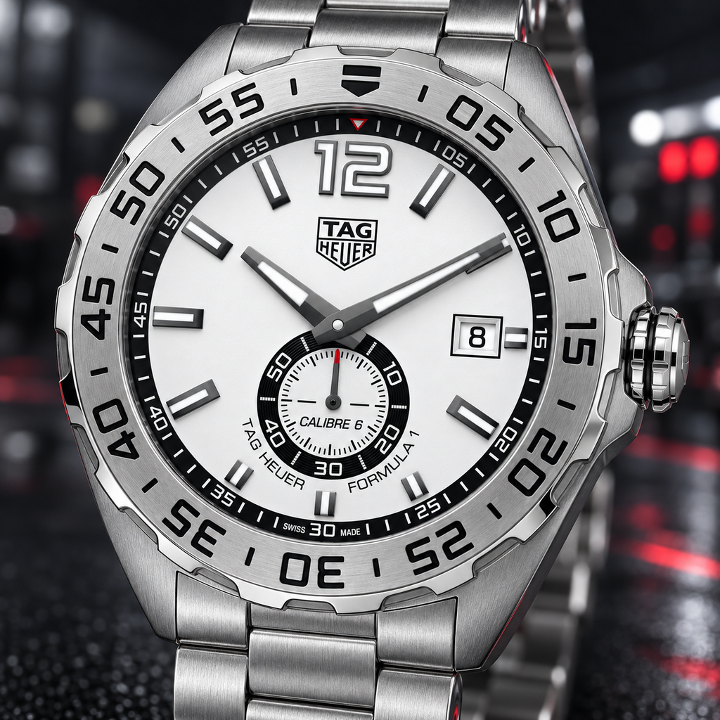 TAG Heuer Formula 1 Calibre 6 WAZ2013.BA0842 white dial macro