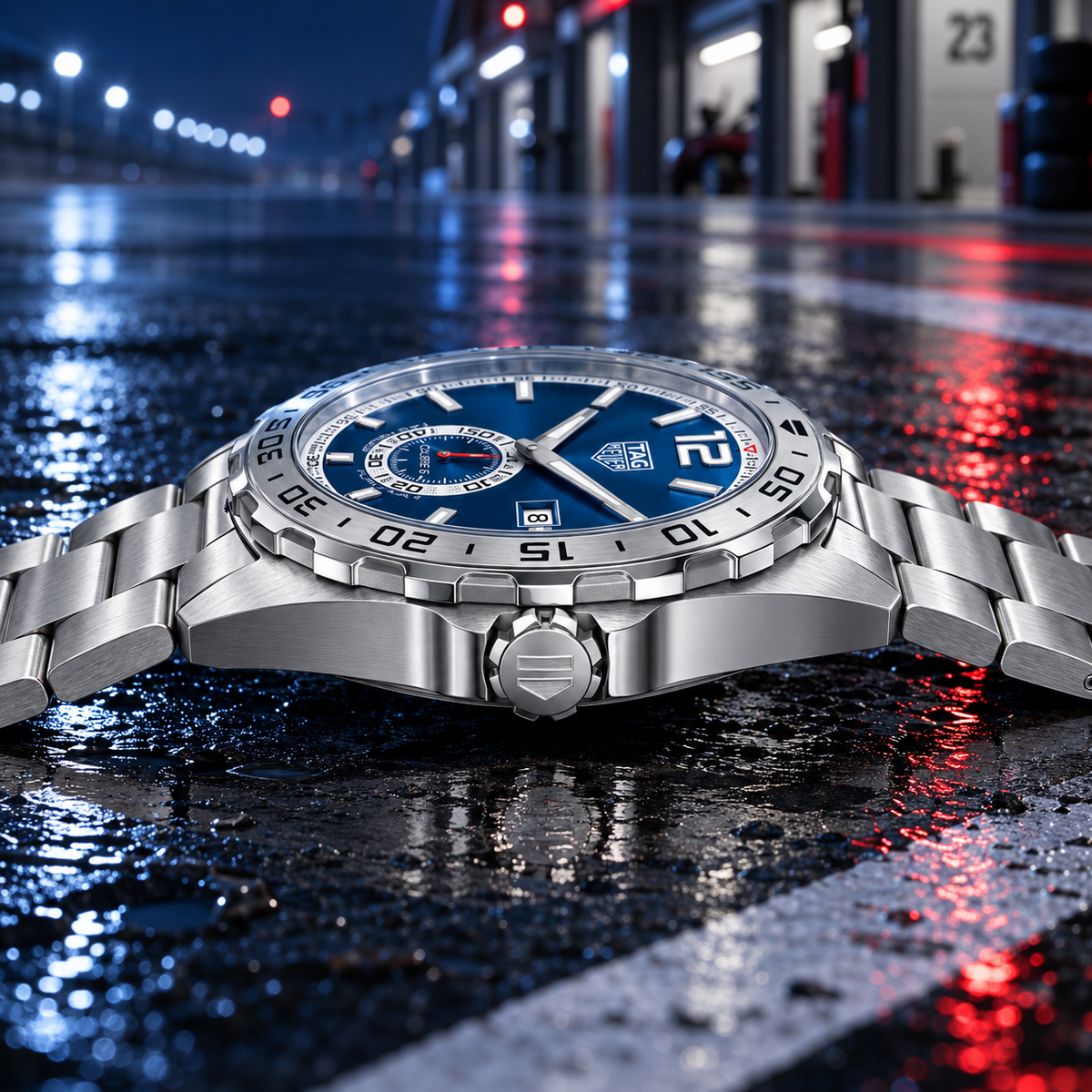 TAG Heuer Formula 1 WAZ2014.BA0842 steel case crown and bracelet profile