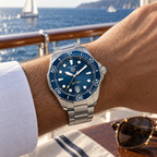 TAG Heuer Aquaracer Professional 300 Date WBP201B.BA0632 steel watch on wrist by the ocean
