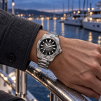 TAG Heuer Aquaracer WBP2110.BA0627 on wrist at modern marina