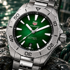 TAG Heuer Aquaracer WBP2115.BA0627 smoky green dial macro