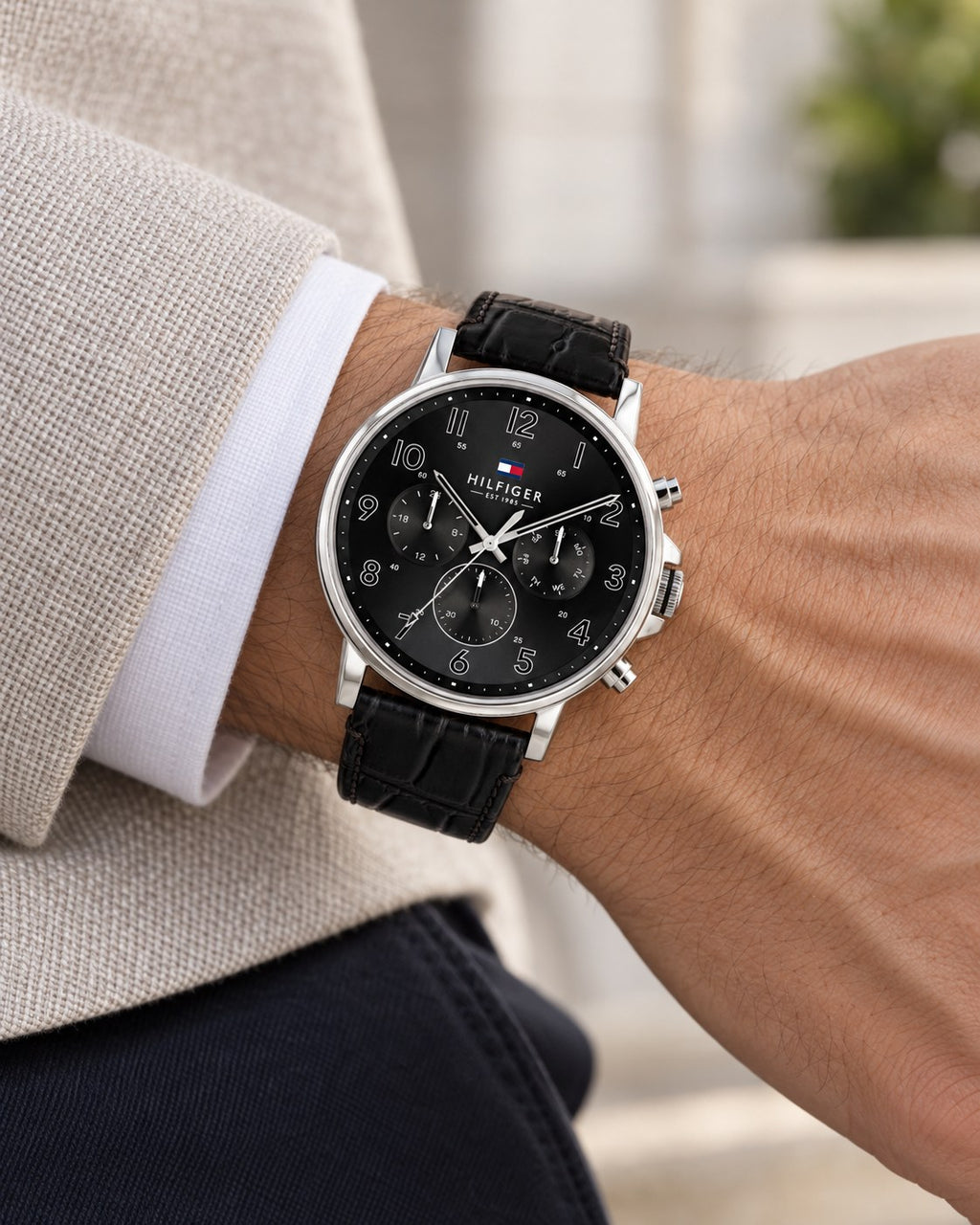 Tommy Hilfiger watch 1710381 worn on wrist