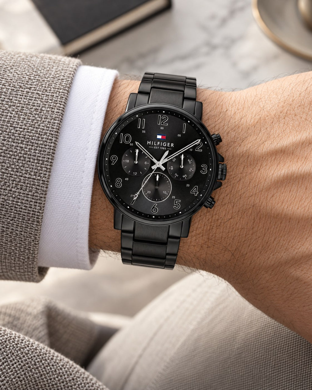 Tommy Hilfiger watch 1710383 worn on wrist