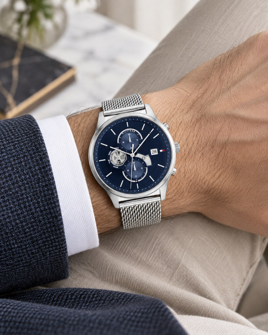 Tommy Hilfiger watch 1710504 worn on wrist