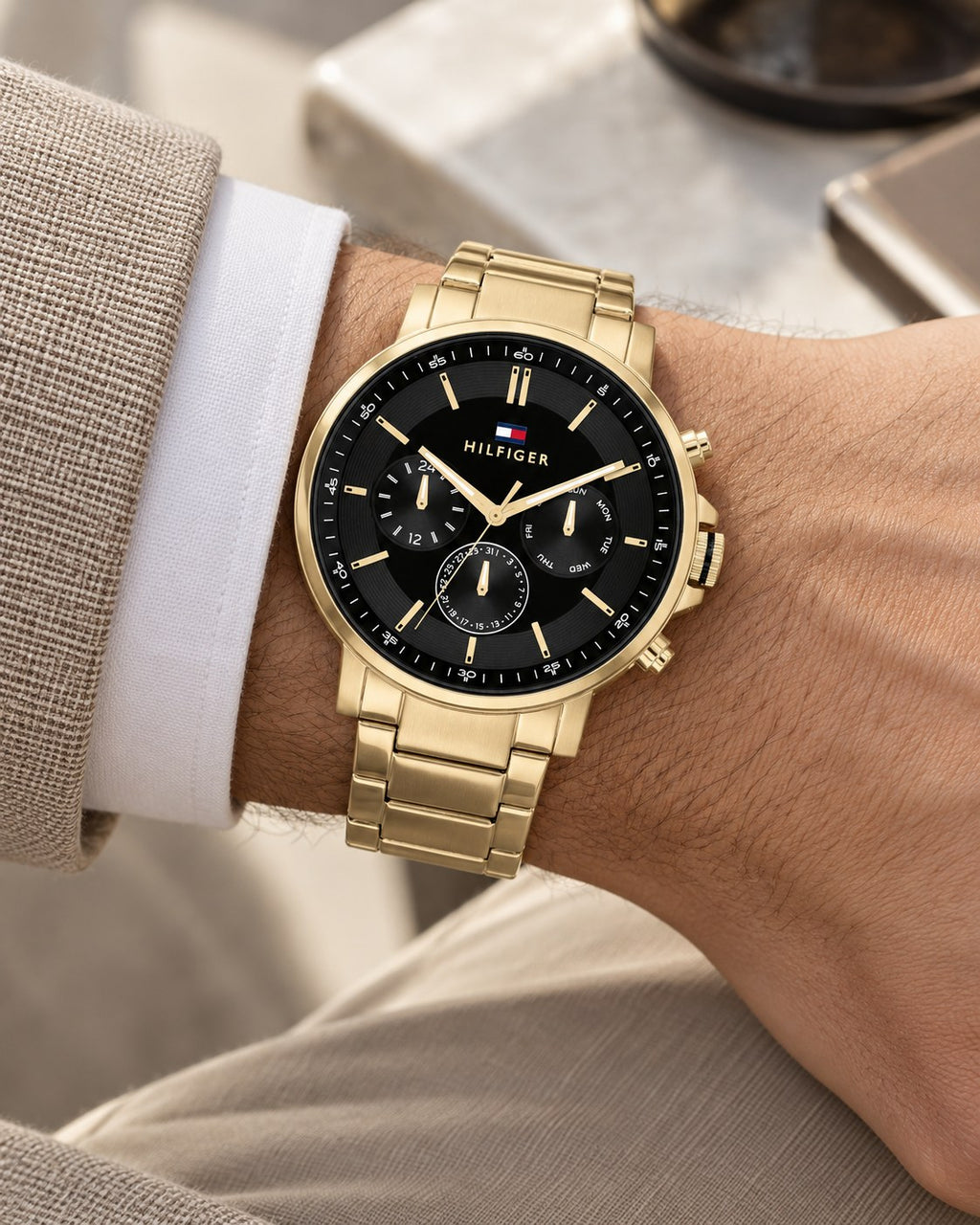 Tommy Hilfiger watch 1710589 worn on wrist