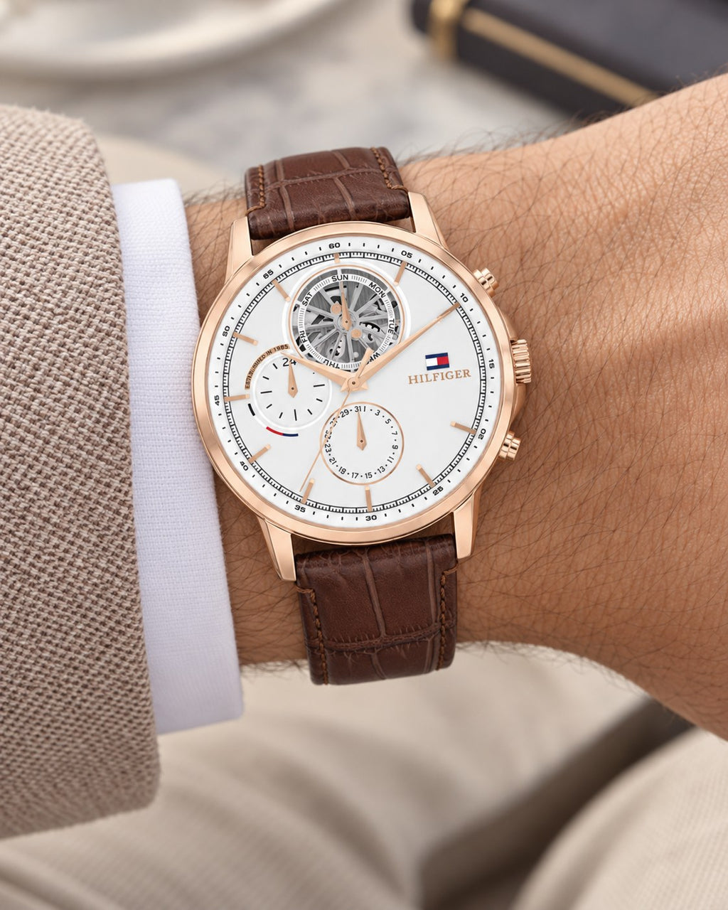 Tommy Hilfiger watch 1710606 worn on wrist