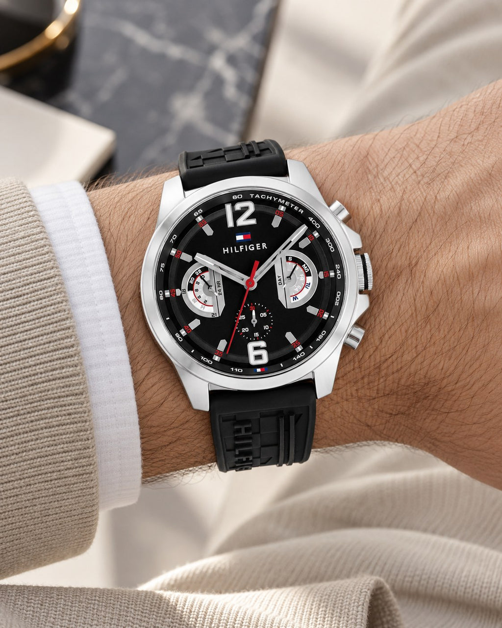 Tommy Hilfiger watch 1710636 worn on wrist