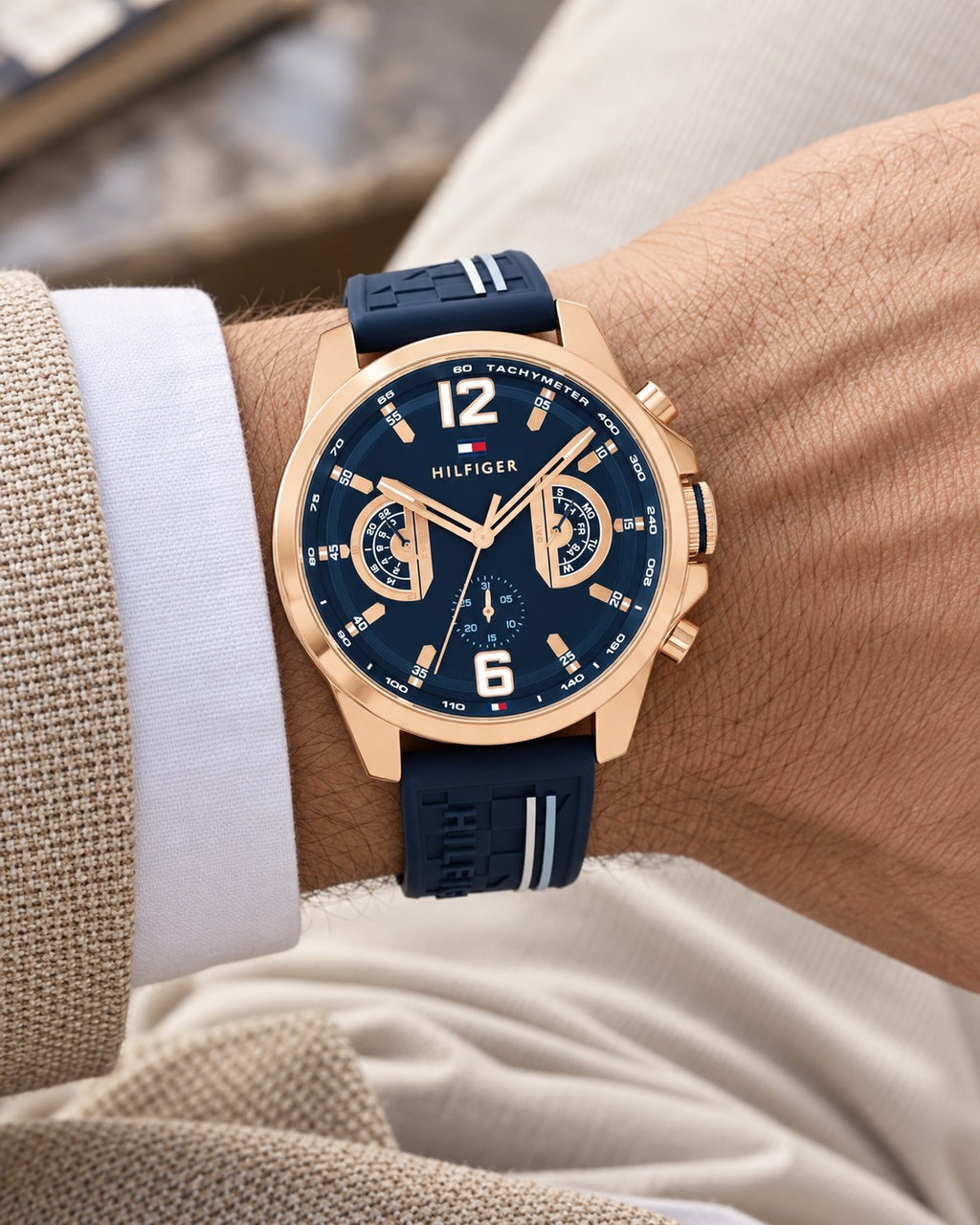 Tommy Hilfiger watch 1710637 worn on wrist