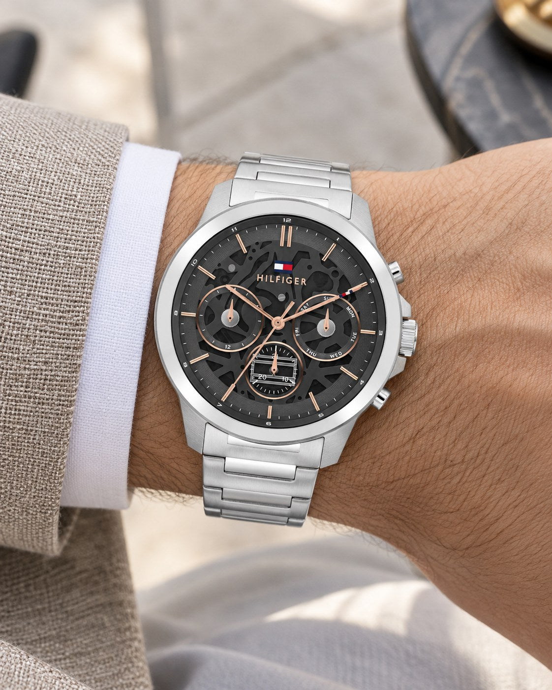 Tommy Hilfiger watch 1710683 worn on wrist