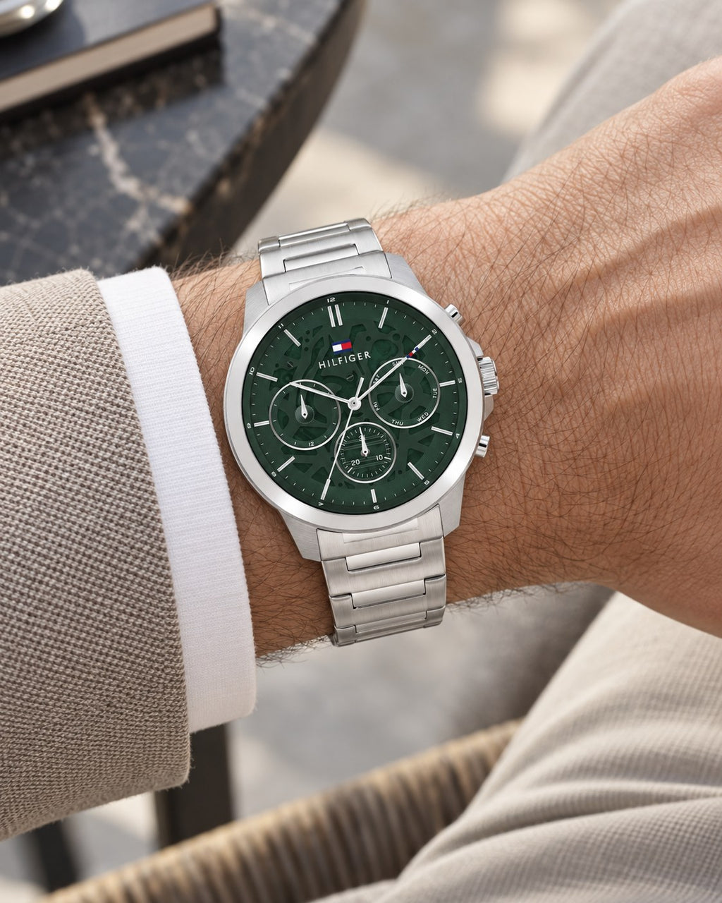 Tommy Hilfiger watch 1710686 worn on wrist