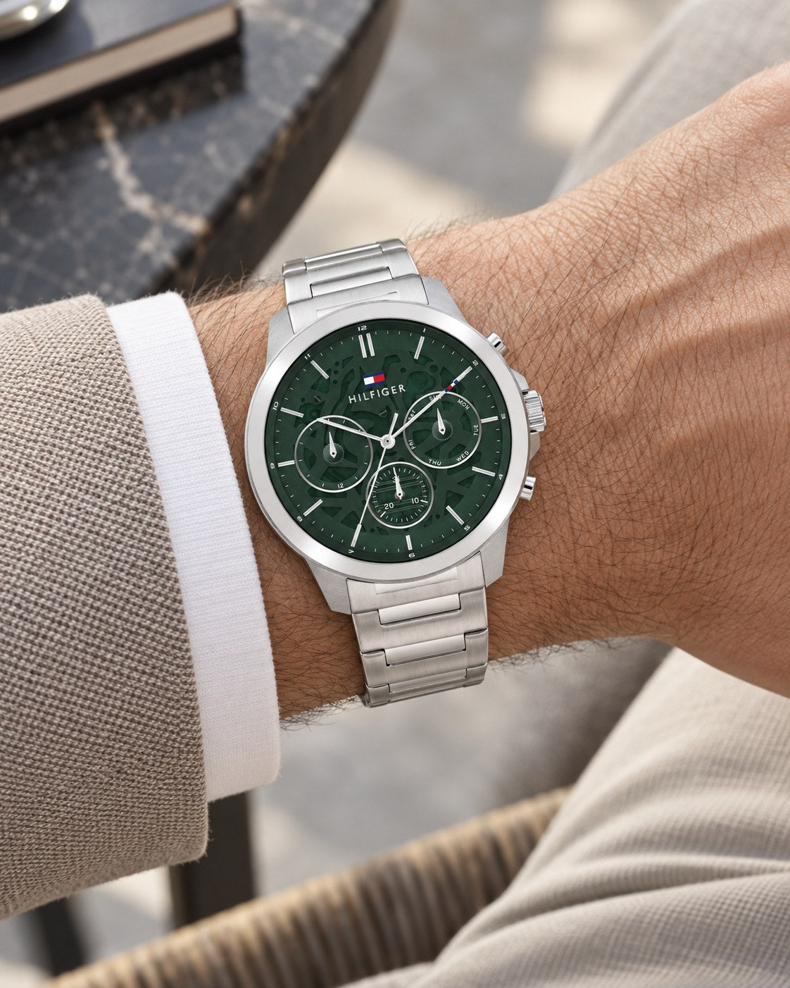 Tommy Hilfiger watch 1710686 worn on wrist