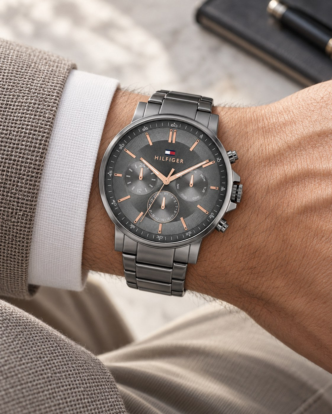 Tommy Hilfiger watch 1710711 worn on wrist