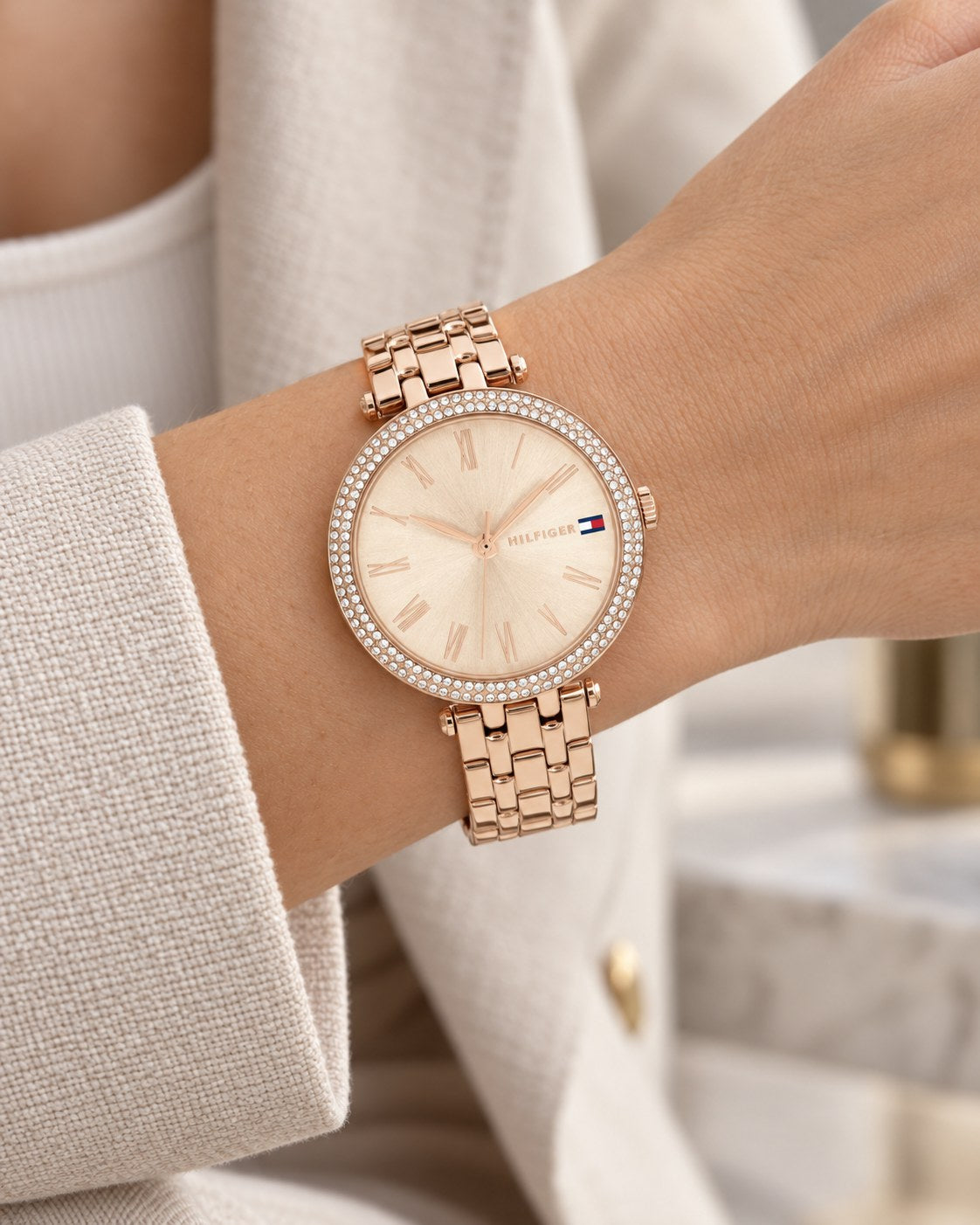 Tommy Hilfiger watch 1782721 worn on wrist