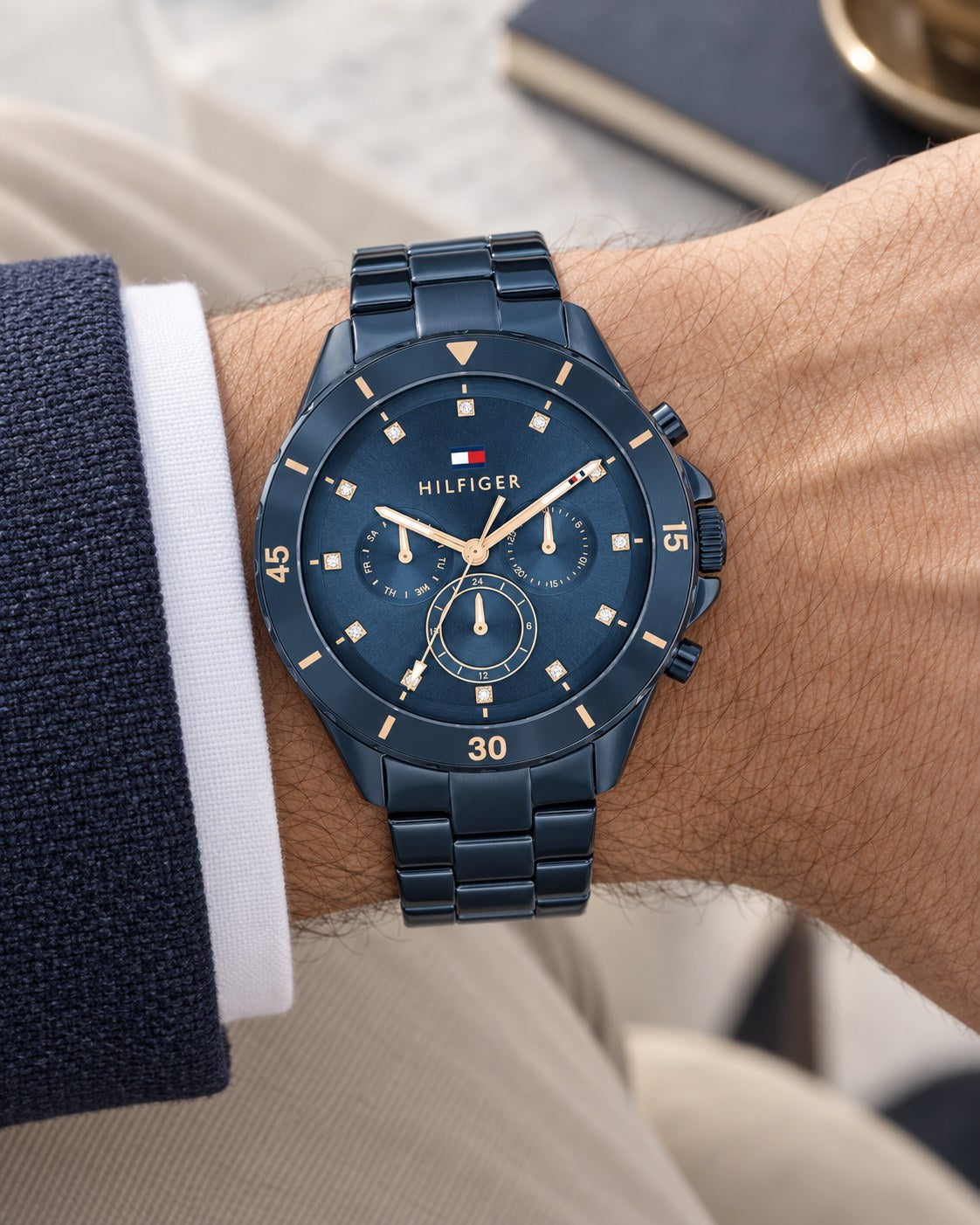 Tommy Hilfiger watch 1782743 worn on wrist