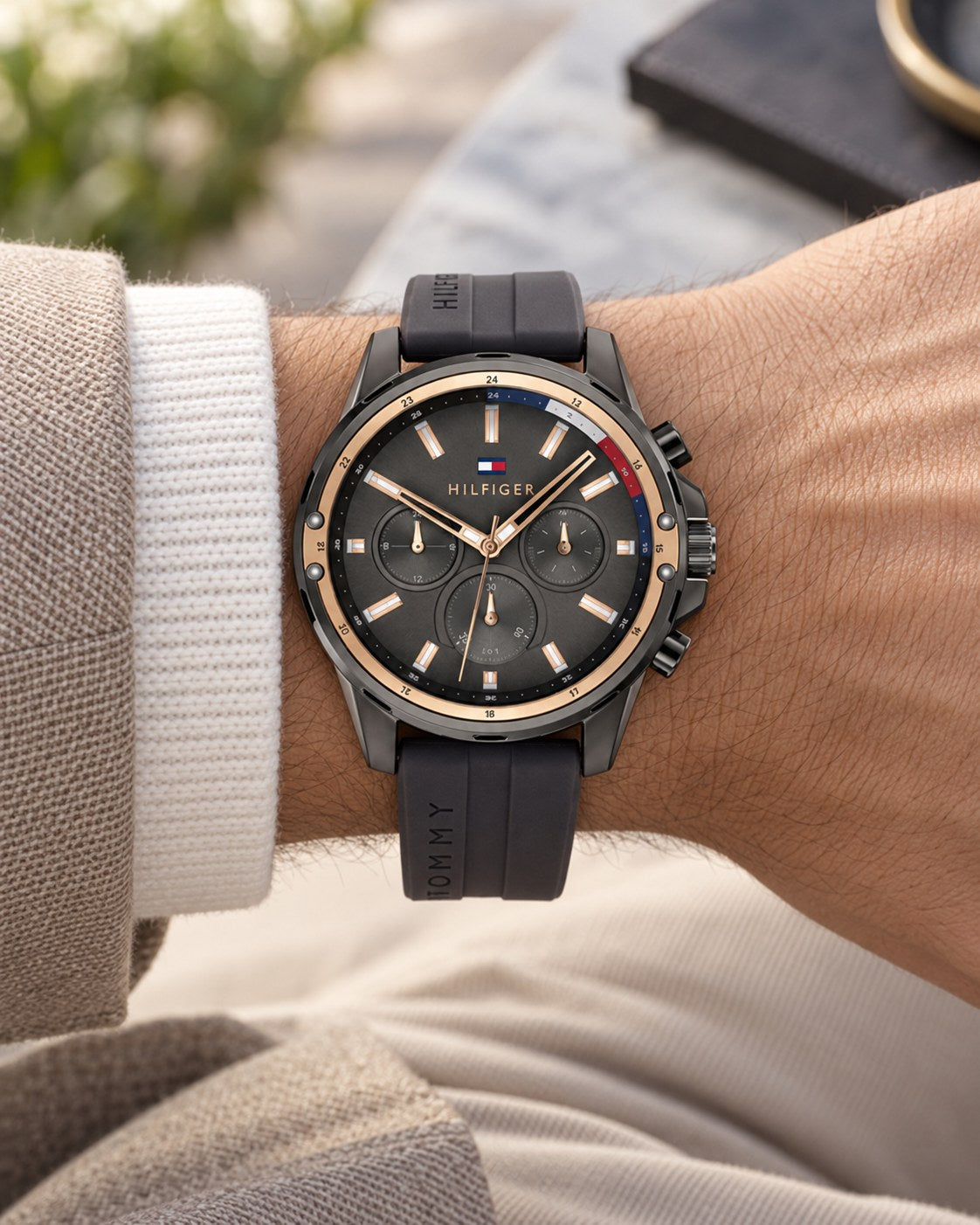 Tommy Hilfiger watch 1791792 worn on wrist