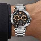 Versace Aion Chronograph Men's Watch – Black 45 mm – VE1D01019 on wrist – VE1D01019