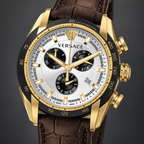 Versace V-Ray Chronograph Men's Watch – White 44 mm – VE2I00221 dial and case detail – VE2I00221