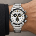 Versace V-Ray Chronograph Men's Watch – Silver 44 mm – VE2I00321 on wrist – VE2I00321