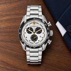 Versace V-Ray Chronograph Men's Watch – Silver 44 mm – VE2I00321 lifestyle view – VE2I00321